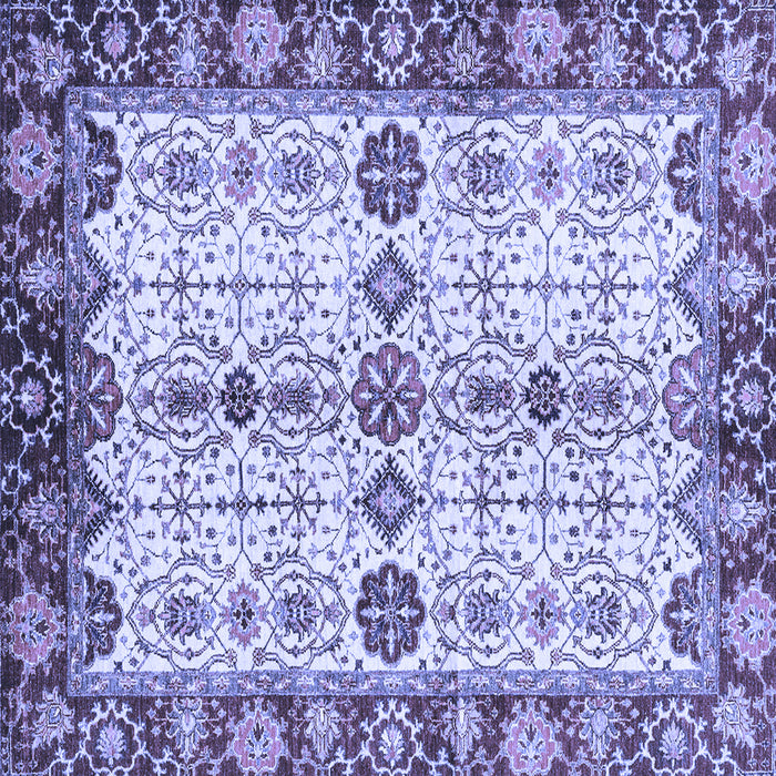 Square Machine Washable Oriental Blue Traditional Rug, wshabs3375blu