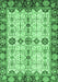 Machine Washable Oriental Emerald Green Traditional Area Rugs, wshabs3375emgrn