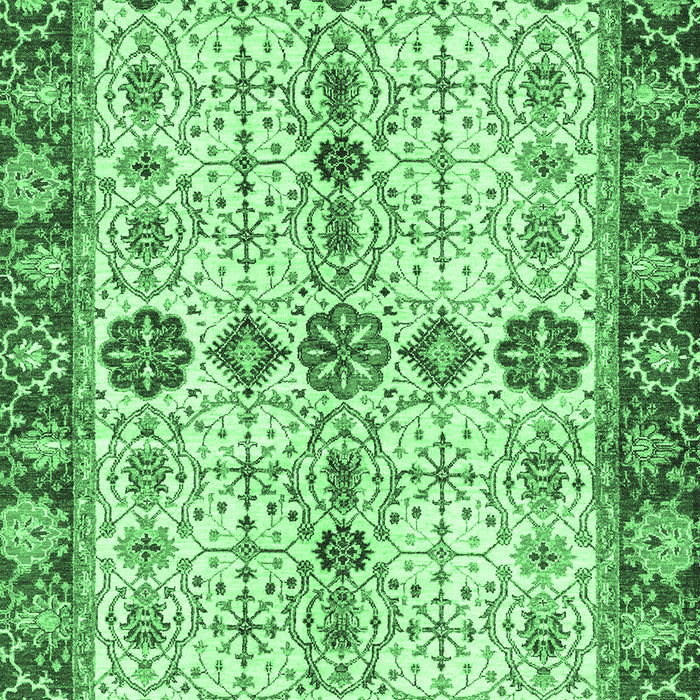 Machine Washable Oriental Emerald Green Traditional Area Rugs, wshabs3375emgrn