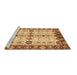 Sideview of Machine Washable Oriental Brown Traditional Rug, wshabs3375brn