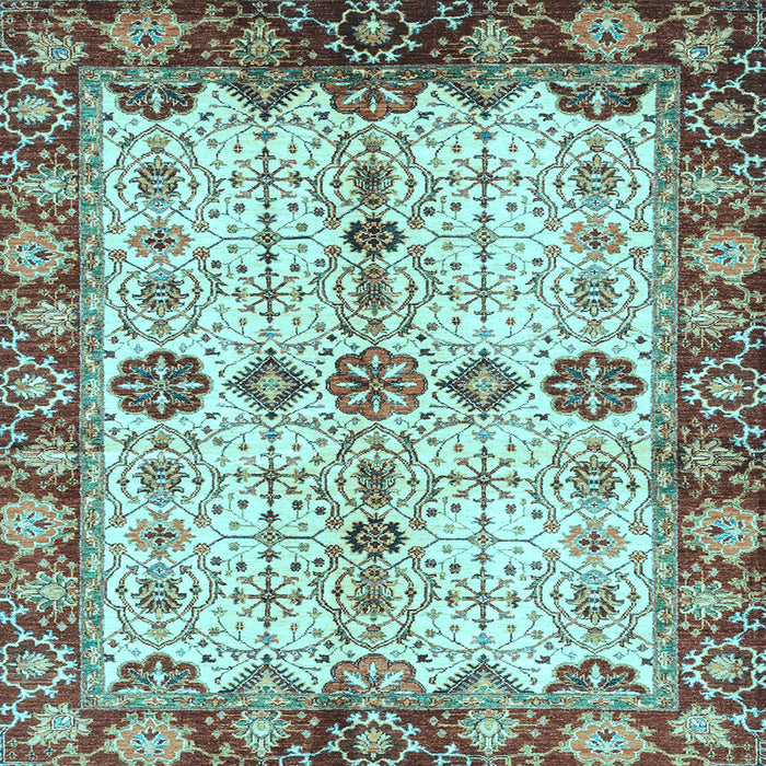 Square Oriental Light Blue Traditional Rug, abs3375lblu