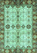 Machine Washable Oriental Turquoise Traditional Area Rugs, wshabs3375turq