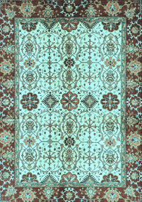 Oriental Light Blue Traditional Rug, abs3375lblu