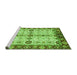 Sideview of Machine Washable Oriental Green Traditional Area Rugs, wshabs3375grn