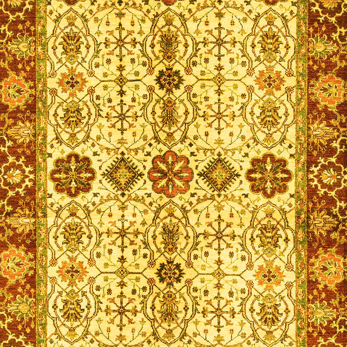 Machine Washable Oriental Yellow Traditional Rug, wshabs3375yw