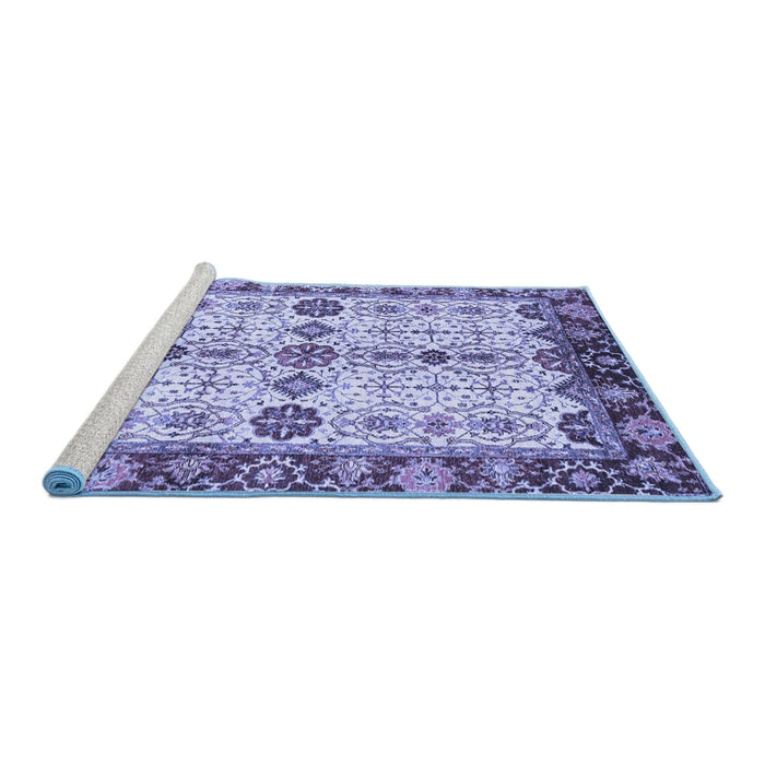 Sideview of Machine Washable Oriental Blue Traditional Rug, wshabs3375blu