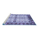 Sideview of Machine Washable Oriental Blue Traditional Rug, wshabs3375blu