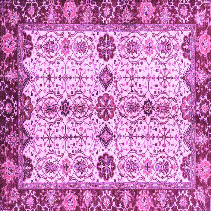 Square Machine Washable Oriental Purple Traditional Area Rugs, wshabs3375pur