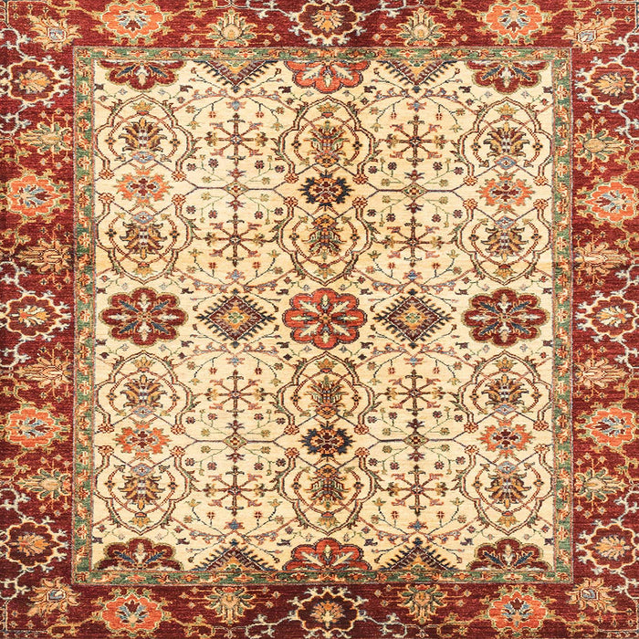 Square Abstract Yellow Oriental Rug, abs3375