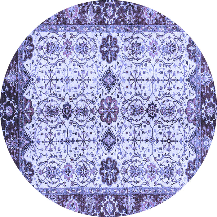 Round Oriental Blue Traditional Rug, abs3375blu