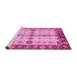 Sideview of Machine Washable Oriental Pink Traditional Rug, wshabs3375pnk