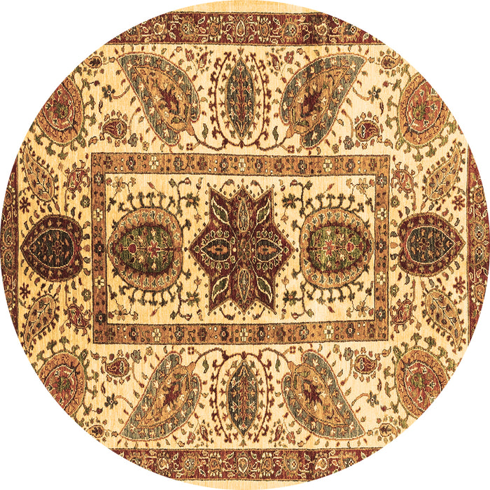 Round Abstract Brown Modern Rug, abs3376brn
