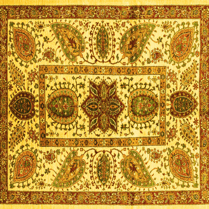 Square Abstract Yellow Modern Rug, abs3376yw