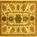 Square Abstract Yellow Modern Rug, abs3376yw