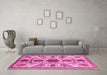 Machine Washable Abstract Pink Modern Rug in a Living Room, wshabs3376pnk