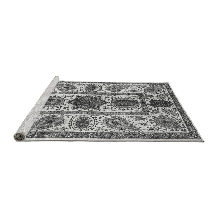 Sideview of Machine Washable Abstract Gray Modern Rug, wshabs3376gry