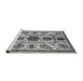 Sideview of Machine Washable Abstract Gray Modern Rug, wshabs3376gry