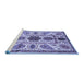 Sideview of Machine Washable Abstract Blue Modern Rug, wshabs3376blu