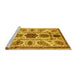 Sideview of Machine Washable Abstract Yellow Modern Rug, wshabs3376yw