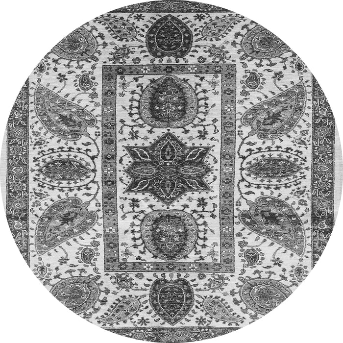 Round Abstract Gray Modern Rug, abs3376gry