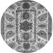 Round Abstract Gray Modern Rug, abs3376gry