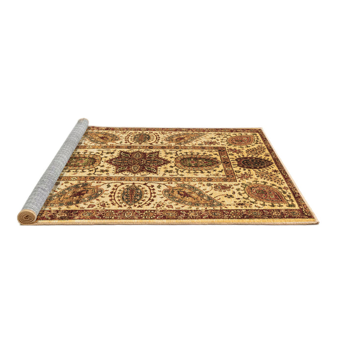 Sideview of Machine Washable Abstract Brown Modern Rug, wshabs3376brn