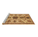 Sideview of Machine Washable Abstract Brown Modern Rug, wshabs3376brn