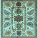 Square Abstract Light Blue Modern Rug, abs3376lblu