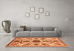 Machine Washable Abstract Orange Modern Area Rugs in a Living Room, wshabs3376org