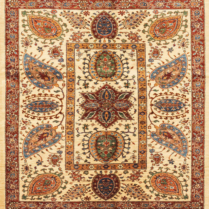 Square Machine Washable Abstract Yellow Rug, wshabs3376