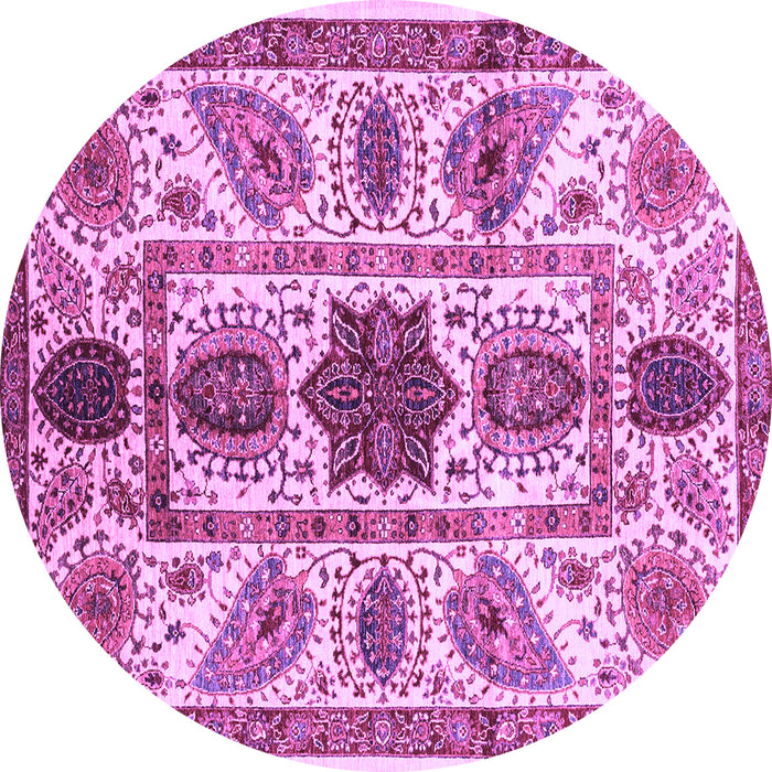 Round Abstract Purple Modern Rug, abs3376pur