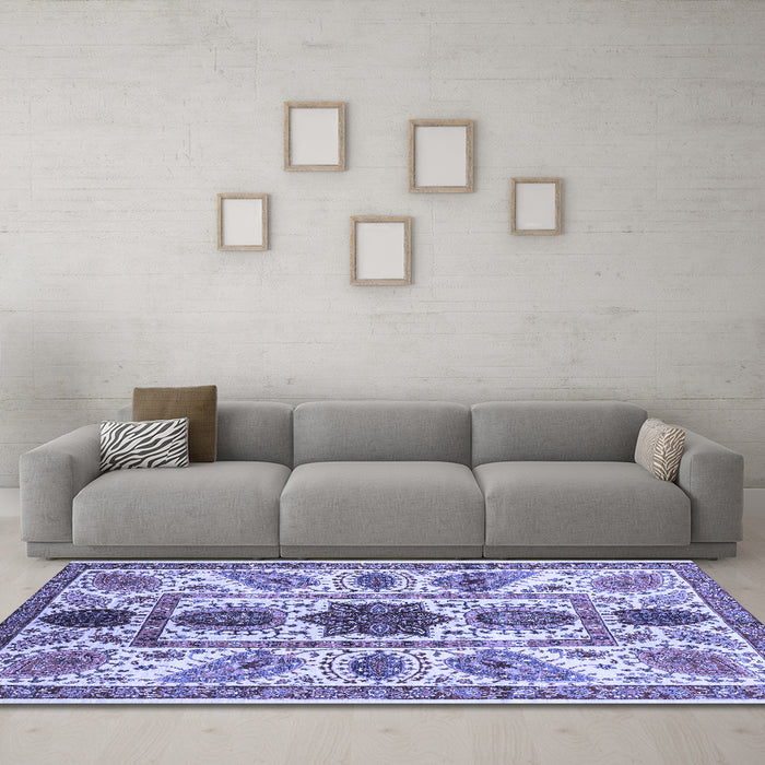 Machine Washable Abstract Blue Modern Rug in a Living Room, wshabs3376blu