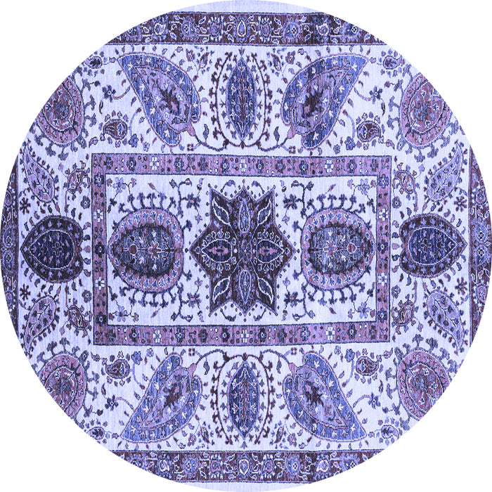 Round Machine Washable Abstract Blue Modern Rug, wshabs3376blu