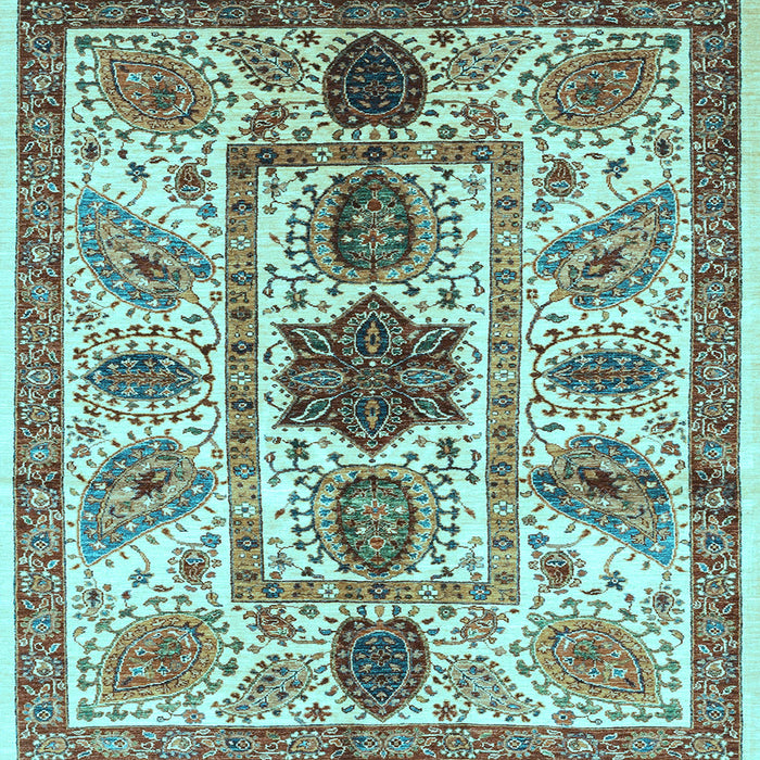 Square Machine Washable Abstract Light Blue Modern Rug, wshabs3376lblu