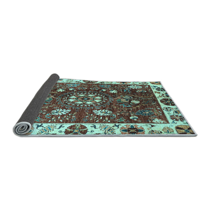 Sideview of Abstract Light Blue Modern Rug, abs3377lblu