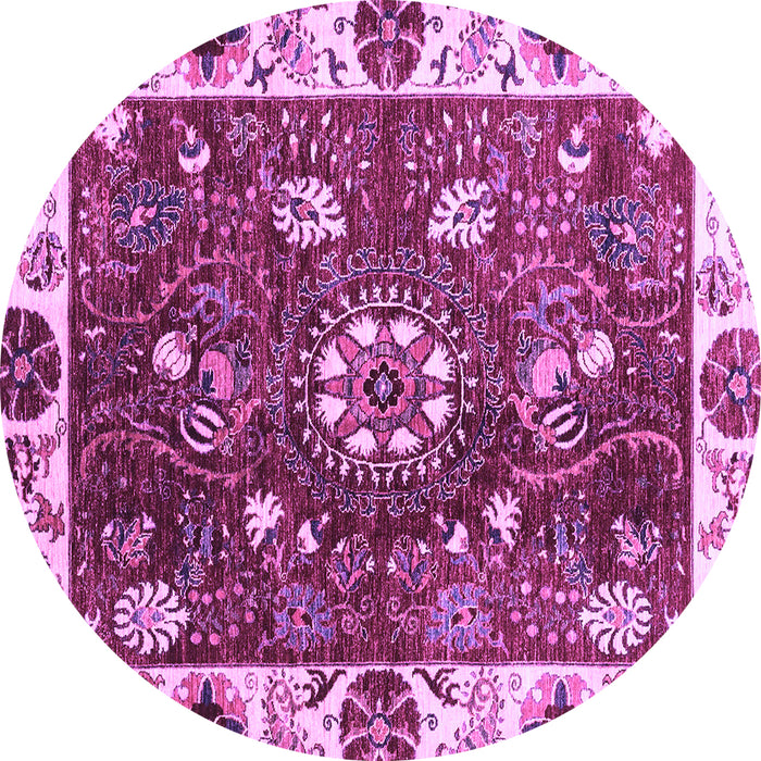 Round Abstract Purple Modern Rug, abs3377pur