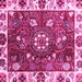 Square Machine Washable Abstract Pink Modern Rug, wshabs3377pnk