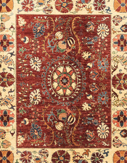 Abstract Red Modern Rug, abs3377