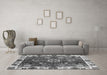 Machine Washable Abstract Gray Modern Rug in a Living Room,, wshabs3377gry