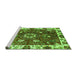 Sideview of Machine Washable Abstract Green Modern Area Rugs, wshabs3377grn