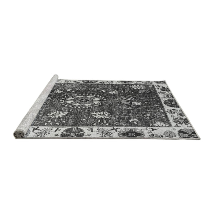 Sideview of Machine Washable Abstract Gray Modern Rug, wshabs3377gry