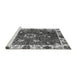 Sideview of Machine Washable Abstract Gray Modern Rug, wshabs3377gry