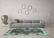 Machine Washable Abstract Light Blue Modern Rug in a Living Room, wshabs3377lblu