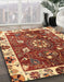 Abstract Red Modern Rug in Family Room, abs3377