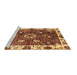 Sideview of Machine Washable Abstract Brown Modern Rug, wshabs3377brn