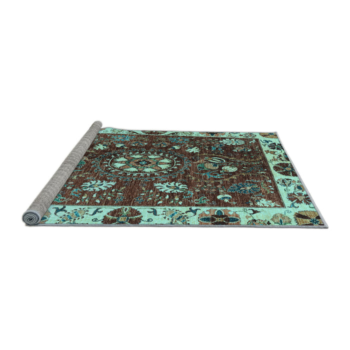 Sideview of Machine Washable Abstract Light Blue Modern Rug, wshabs3377lblu