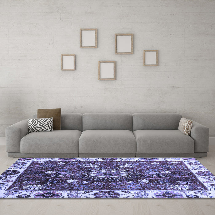 Machine Washable Abstract Blue Modern Rug in a Living Room, wshabs3377blu