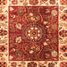 Square Machine Washable Abstract Orange Modern Area Rugs, wshabs3377org