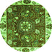 Round Abstract Green Modern Rug, abs3377grn