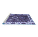 Sideview of Machine Washable Abstract Blue Modern Rug, wshabs3377blu